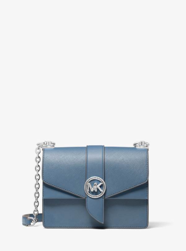 Damske Spojková Taška Michael Kors Greenwich Small Saffiano Leather Modre - Kabelky Michael Kors Sleva | EUVXL-7398